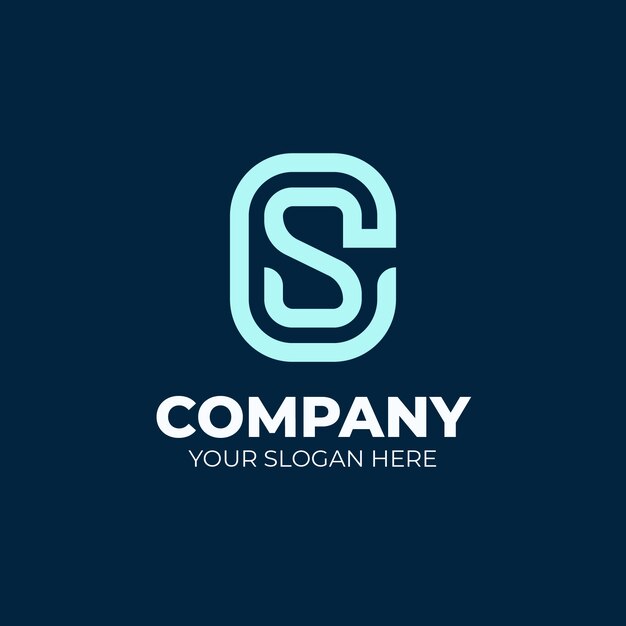 Flat design sc or cs logo template