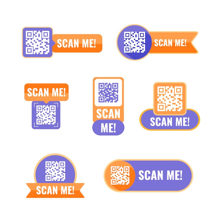 Free Vector flat design scan me label collection