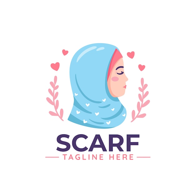 Free vector flat design scarf logo template