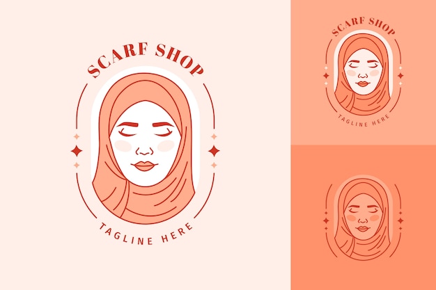 Flat design scarf logo template