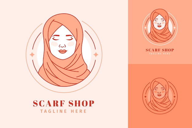 Free vector flat design scarf logo template