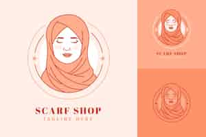 Free vector flat design scarf logo template