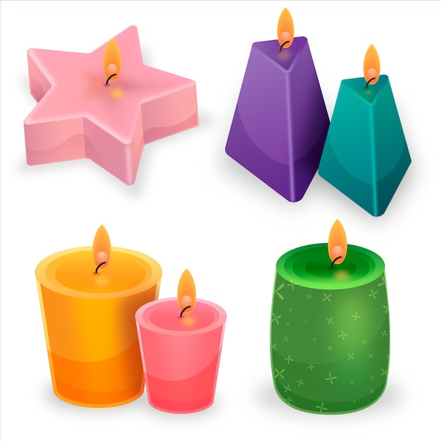 Flat design scented candle collection