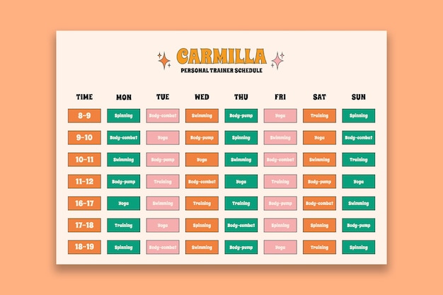 Free vector flat design schedule template