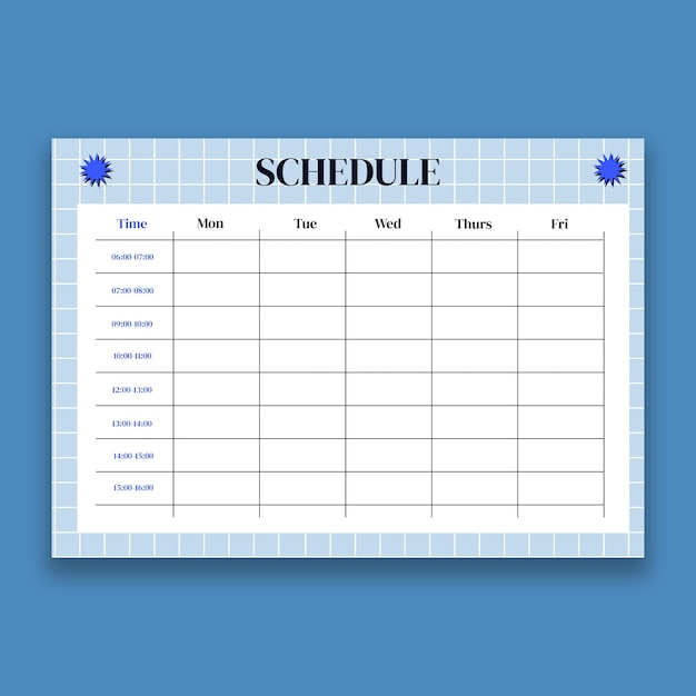 Free vector flat design schedule template