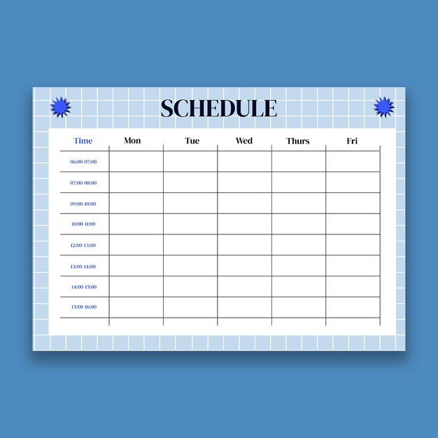 Flat design schedule template