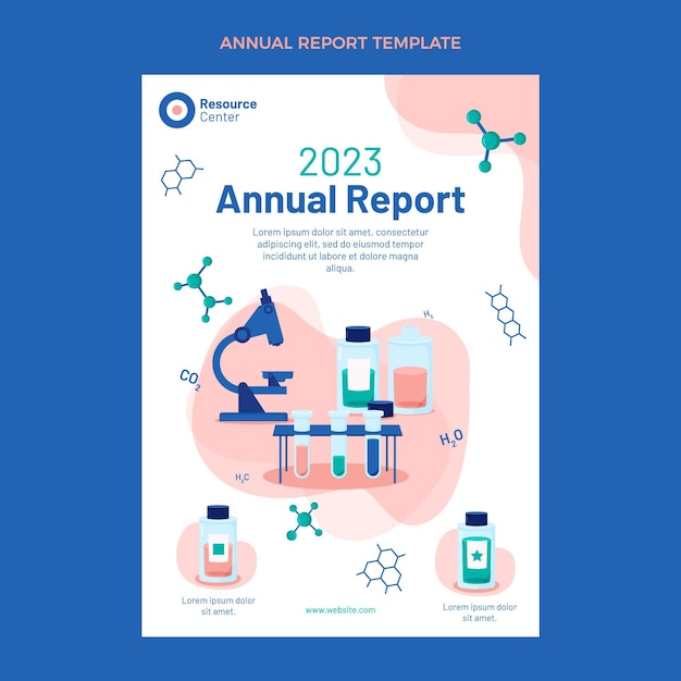 Flat design science annual report template