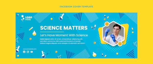 Modello di copertina di Facebook per la scienza del design piatto