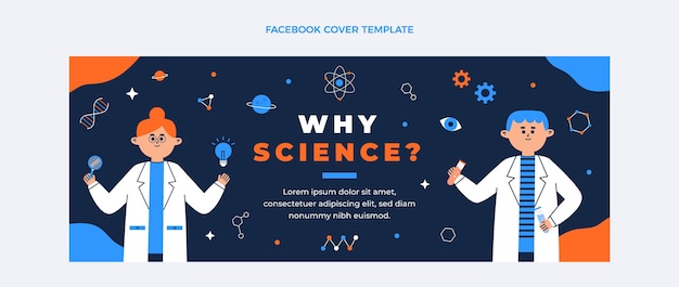 Copertina facebook di scienza del design piatto