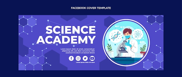 Copertina facebook di scienza del design piatto