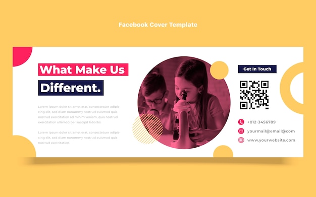 Free vector flat design science facebook cover