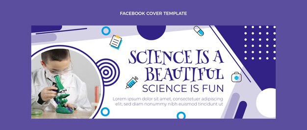 Copertina facebook di scienza del design piatto