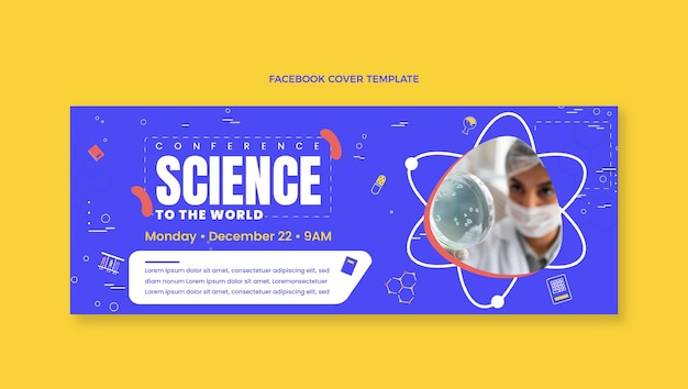 Flat design science facebook cover