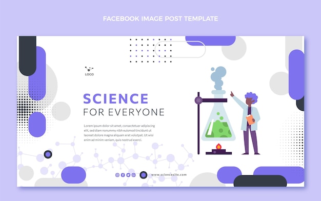 Vettore gratuito post di facebook di scienza del design piatto