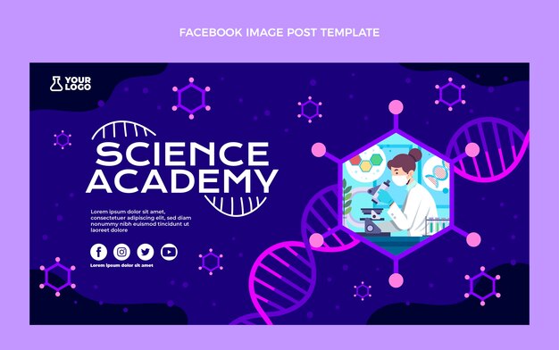 Flat design science facebook post