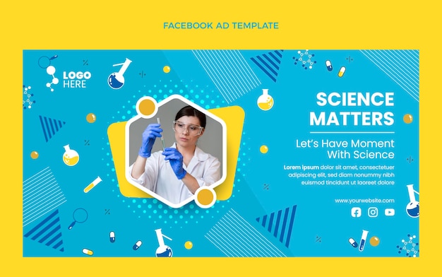 Modello di facebook per la scienza del design piatto