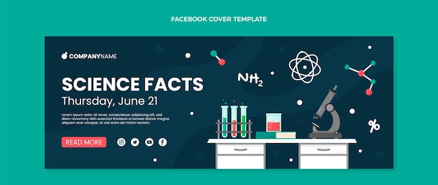 Flat Design Science Facts Facebook Post