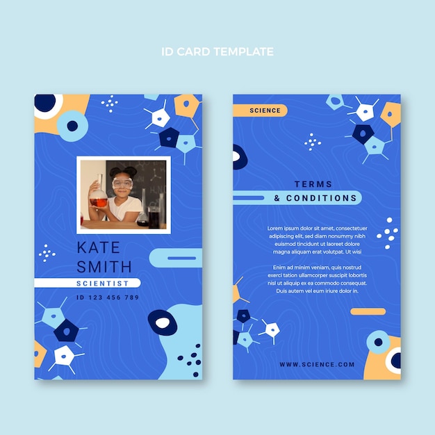 Flat design science id card