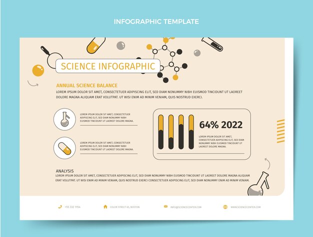 Flat design science infographic template