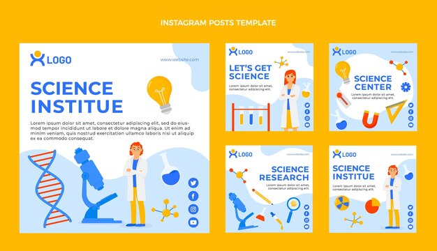 Пост в instagram с плоским дизайном