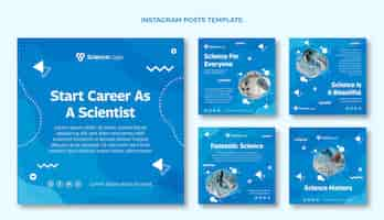 Free vector flat design science instagram post