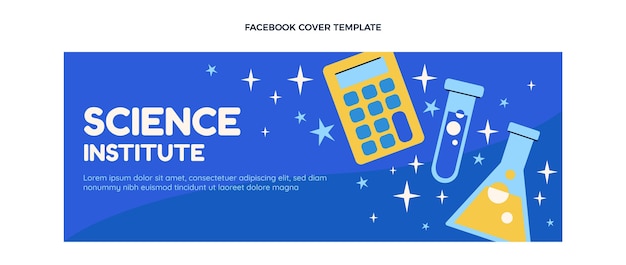 Free vector flat design science institute facebook cover