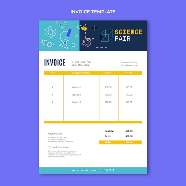 Free vector flat design science invoice