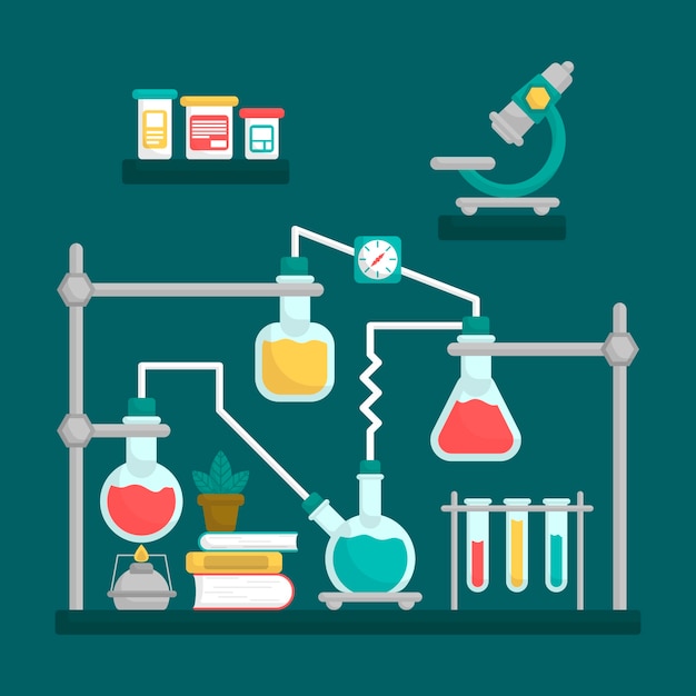 Free vector flat design science lab