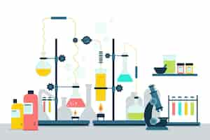 Free vector flat design science lab