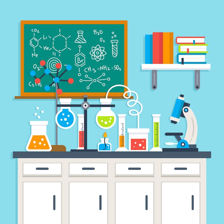 Free Vector flat design science lab