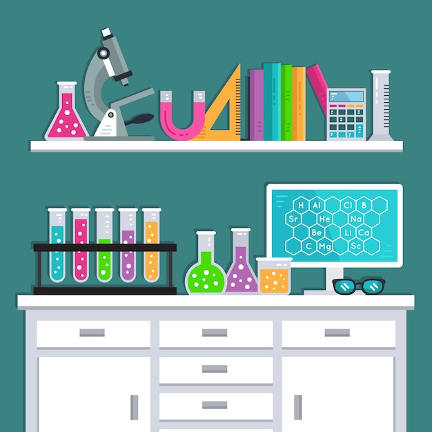 Free vector flat design science lab