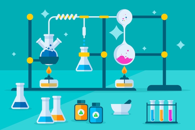 Flat design science lab