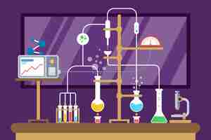 Free vector flat design science lab