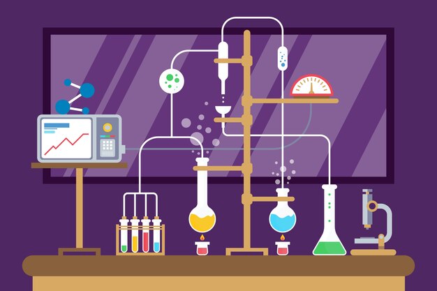 Flat design science lab