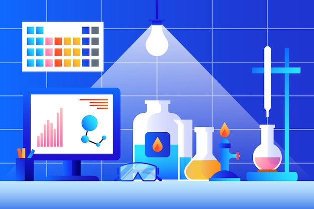 Flat design science lab