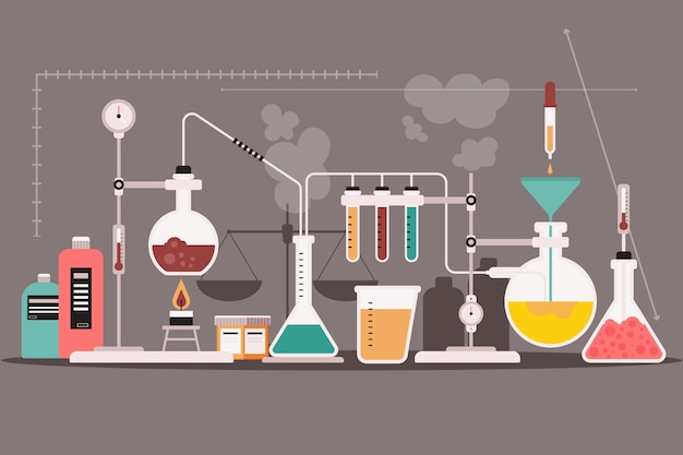 Free vector flat design science lab