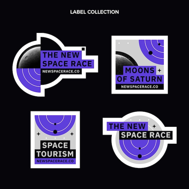 Free vector flat design science label collection