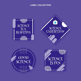 Flat design science labels and badges