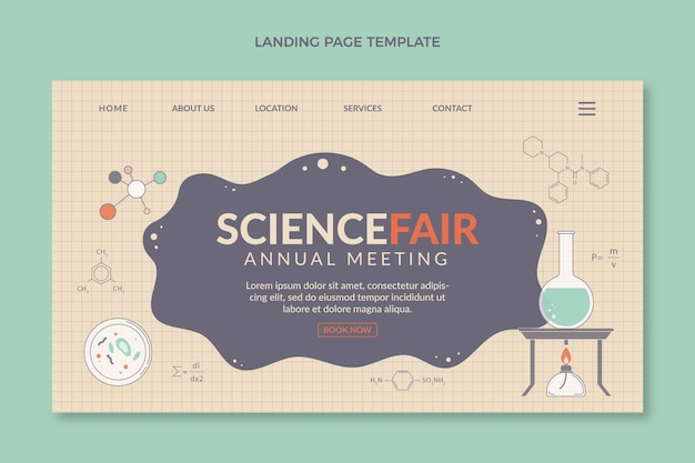 Free vector flat design science landing page template