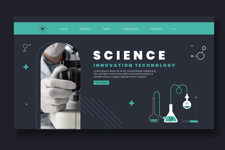 Free Vector flat design science landing page template
