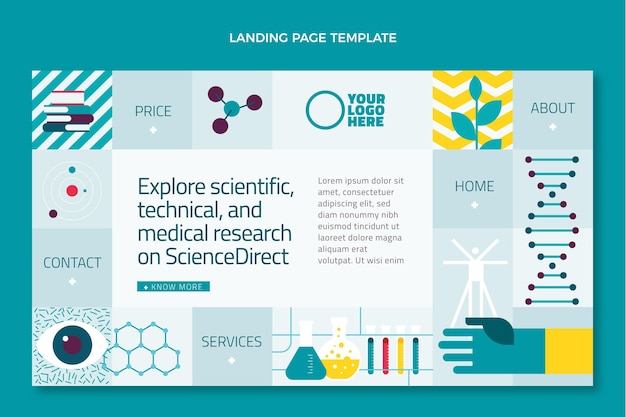 Flat design science landing page