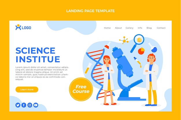 Flat design science landing page