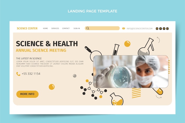 Free vector flat design science landing page