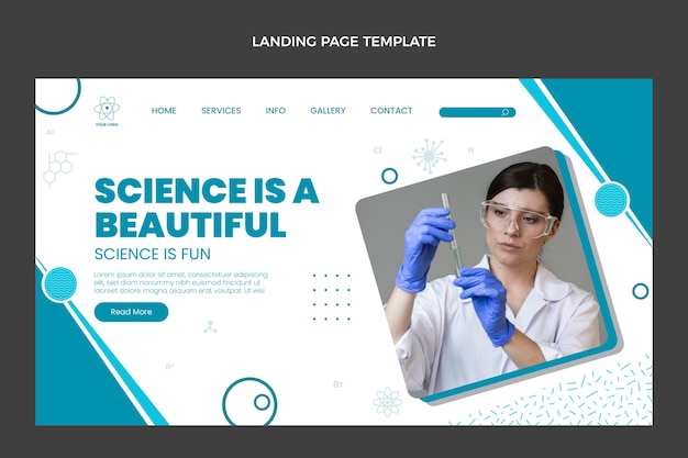 Flat design science landing page