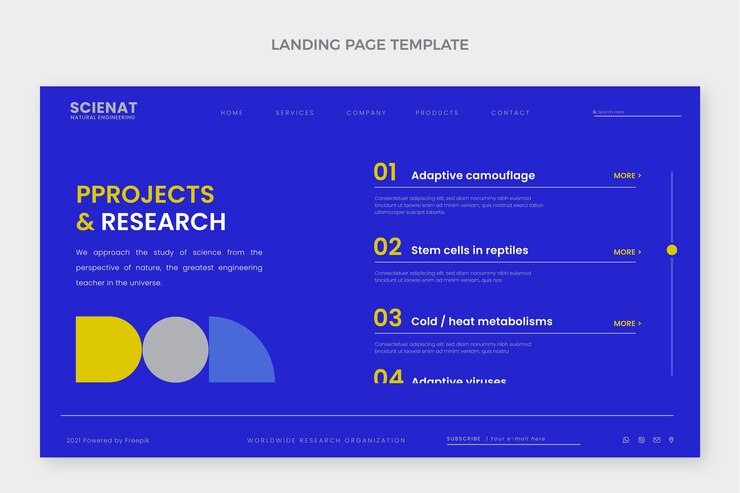 Free Vector flat design science landing page