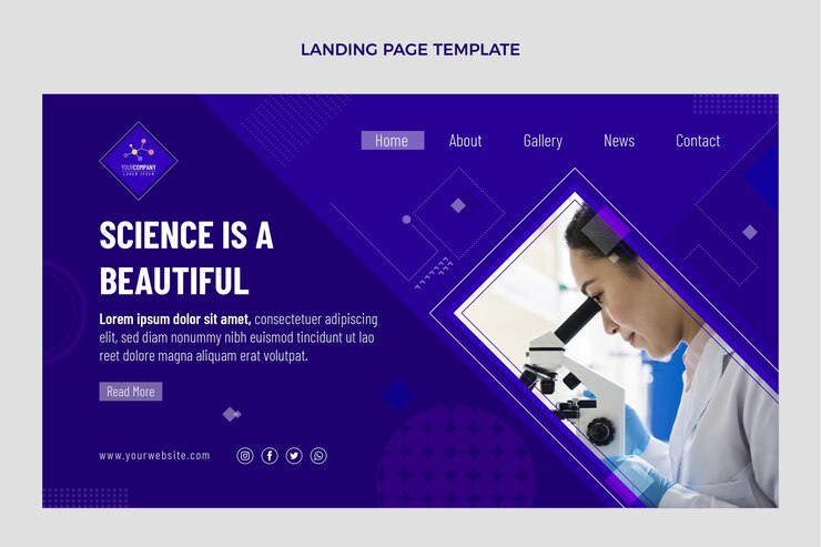 Free Vector flat design science landing page