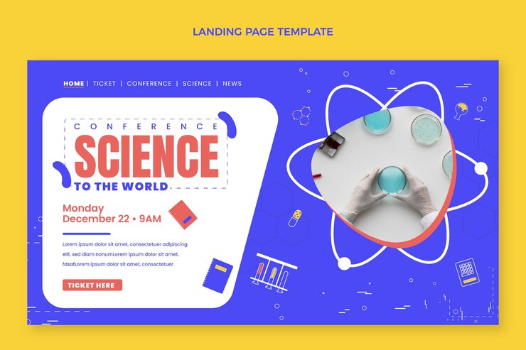 Free Vector flat design science landing page