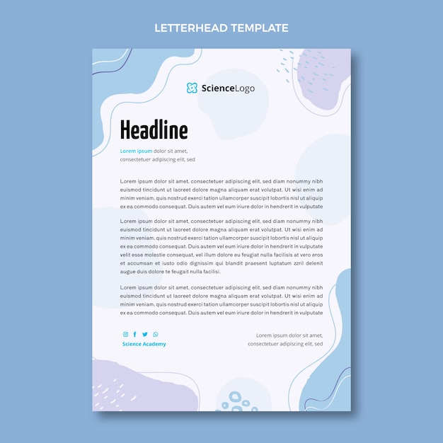 Free vector flat design science letterhead template