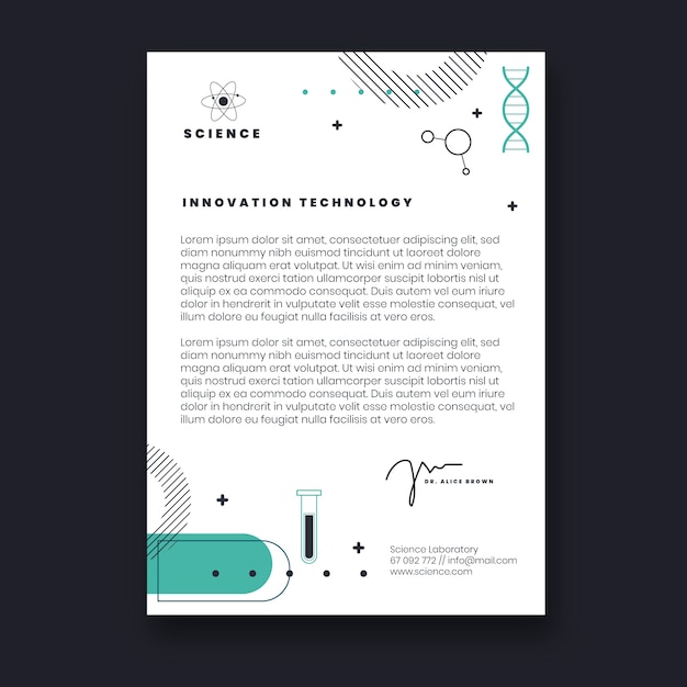 Free vector flat design science letterhead