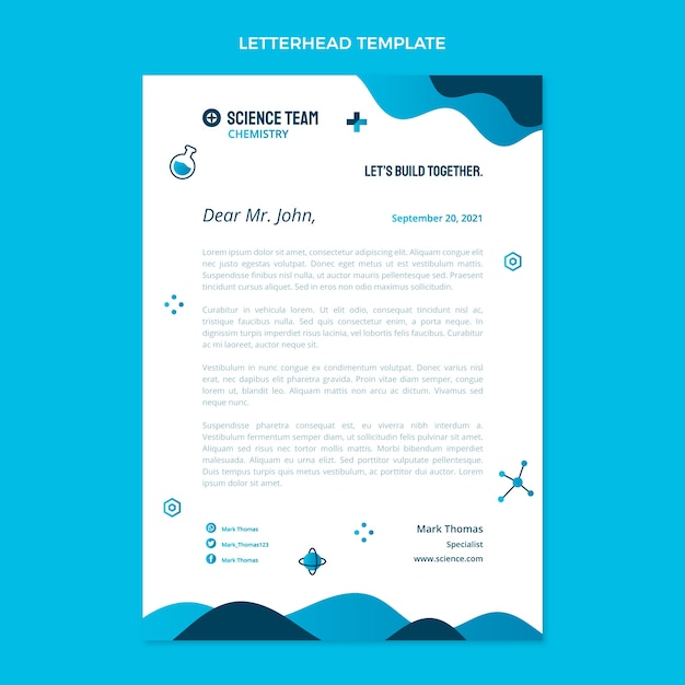 Free vector flat design science letterhead